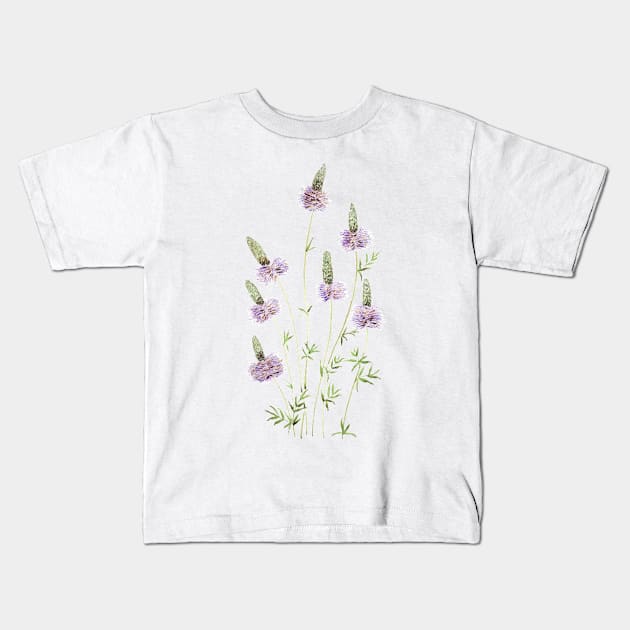 purple prairie clover watercolor Kids T-Shirt by colorandcolor